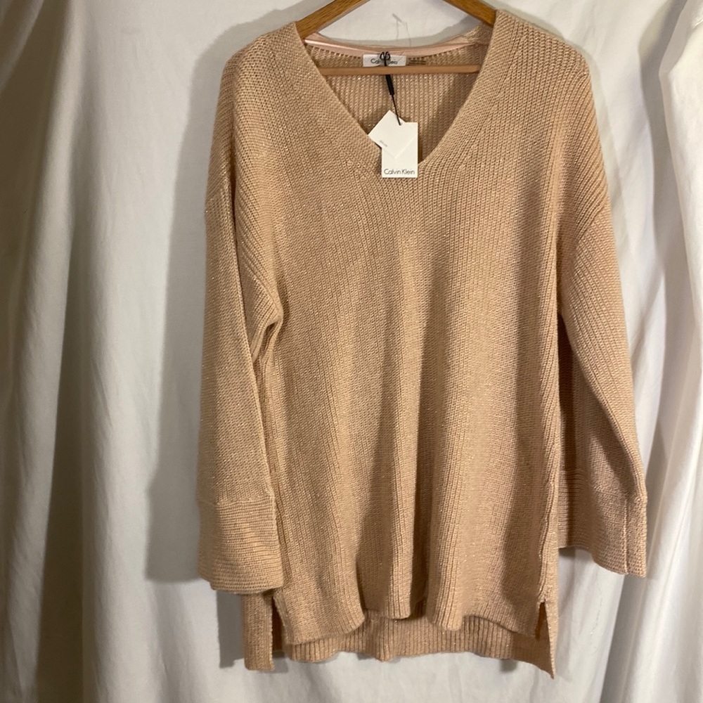 Calvin Klein woman’s sparkle sweater top size XL. NWT.